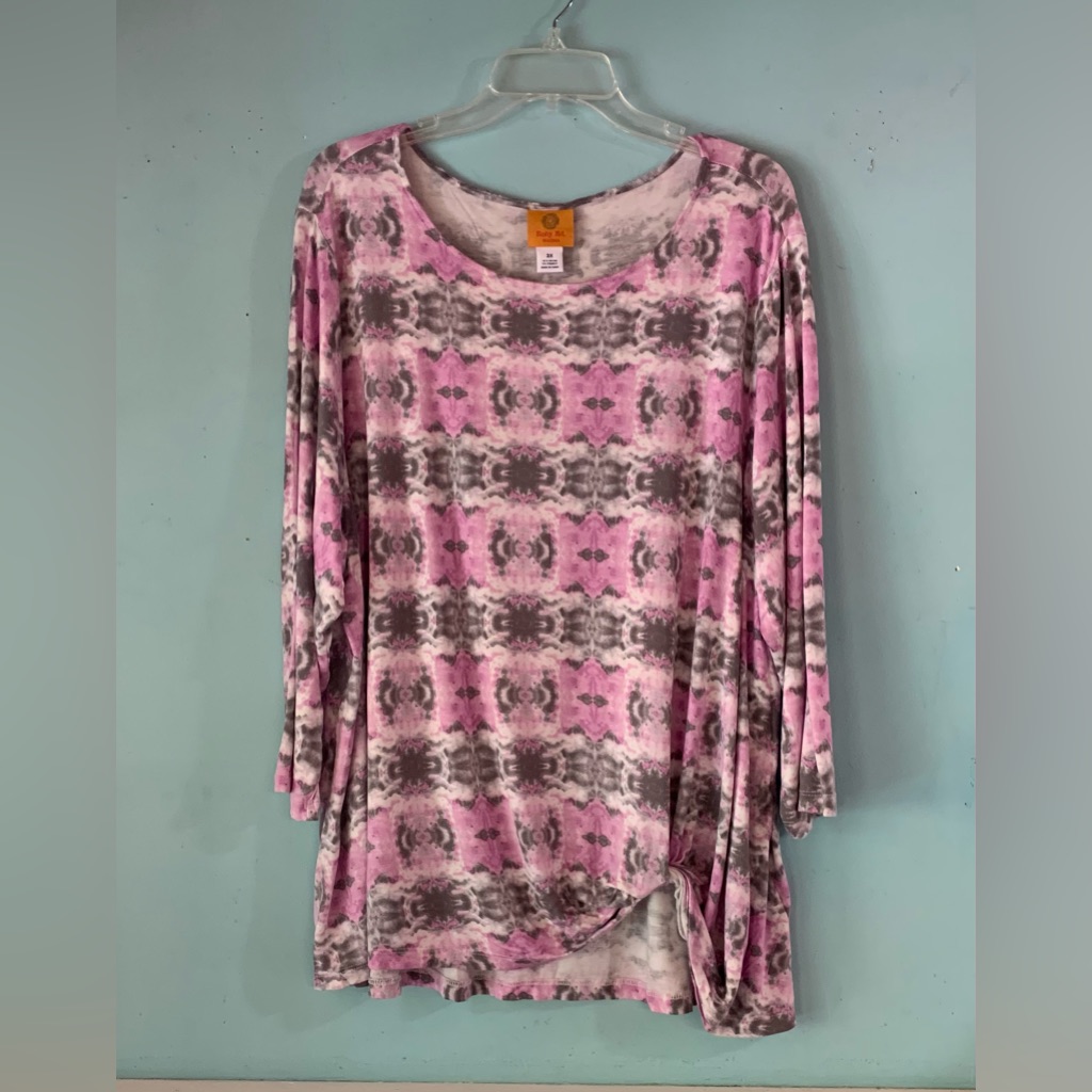 Ruby Rd Brand Ladies Top In Gray And Purple Size 3x